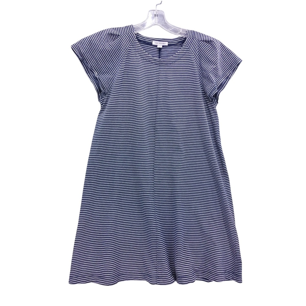 Free Assembly Striped T-Shirt Dress‎ Casual Short Sleeve Cotton Blend S